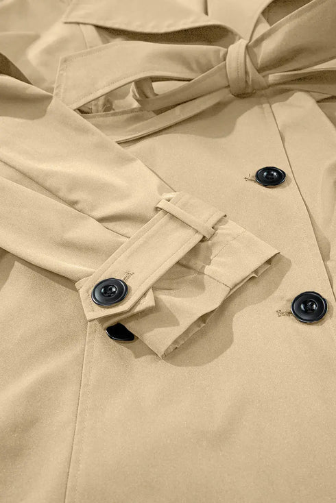 'Sagebloom' Buttoned Long Sleeve Trench Coat - Celes Fashion